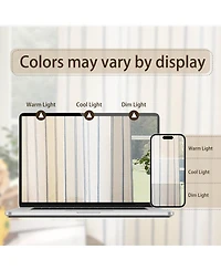 Awesome Home Linen Blend Geometric Striped Light Filtering Curtains Pair