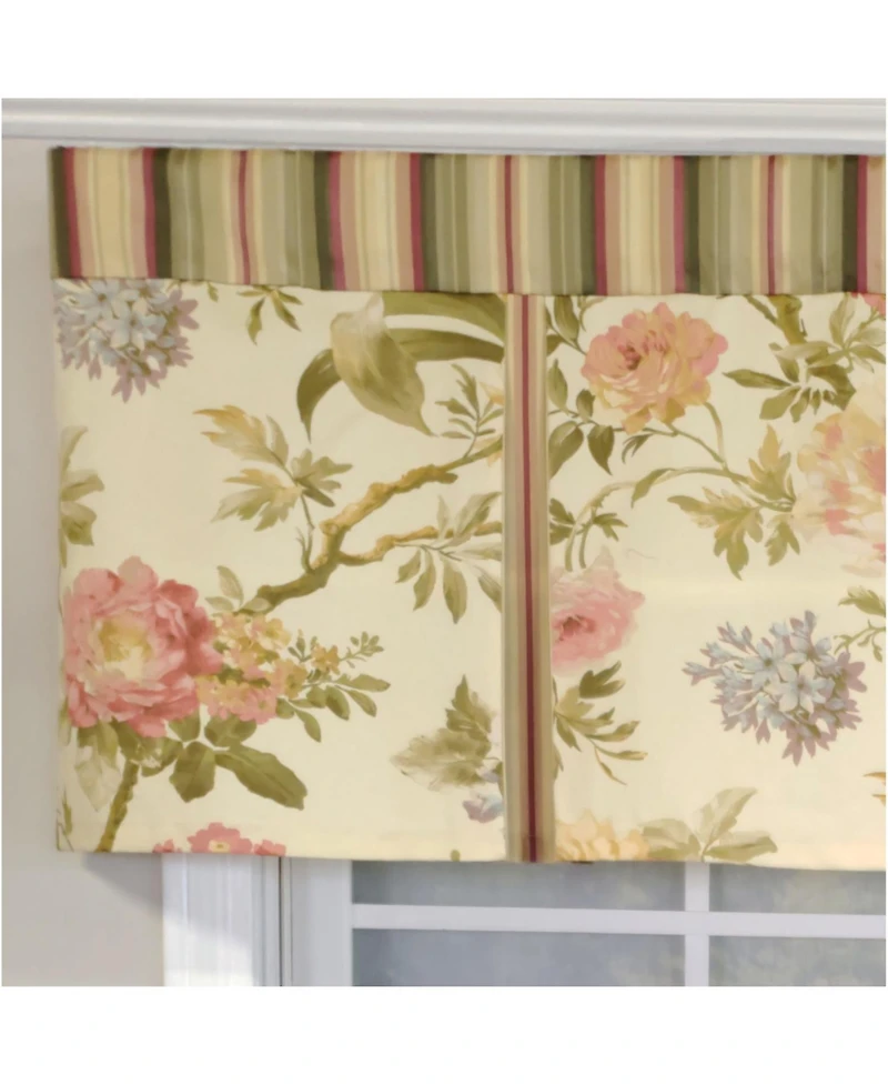 Rlf Home 3" Rod Pocket High Quality Fabric Casa di Fiori Pleated Valance for Windows 50" x 16" Cameo