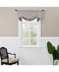 Kate Aurora Country Farmhouse Cotton Striped Rod Pocket Tie Up Window Curtain Panel - Brown/Stone