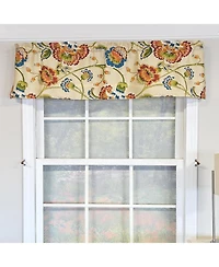 Rlf Home 100% Cotton High Quality Moira Tailored Window Valance with 1.5" Rod Pocket 50" W X 12" L Multi
