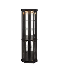 Streamdale Lighted Corner Curio Cabinet - Display Case - Black