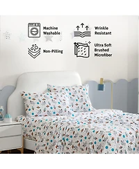 Hlc.me Printed Kids Bed Sheets - Multi Piece - Patterned Bed Sheet Set - Wrinkle Resistant & Ultra Soft