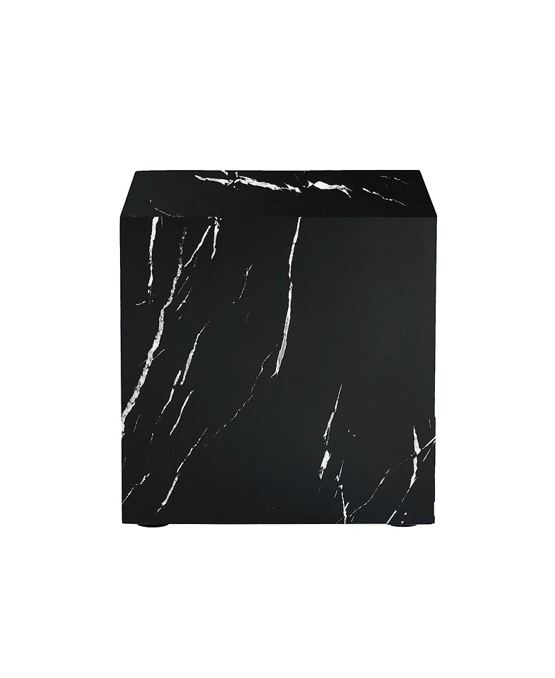 Streamdale 15.7" Black Marble Mdf Coffee Table Luxurious Living Room Accent