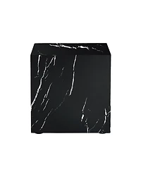 Streamdale 15.7" Black Marble Mdf Coffee Table Luxurious Living Room Accent