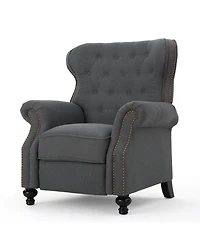 Streamdale Charcoal Push Back Recliner with Rolled Arms