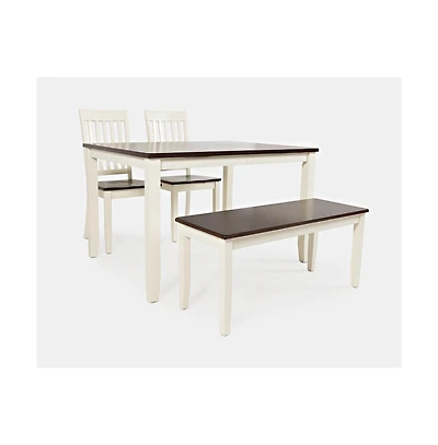 Decatur Lane Farmhouse 4 Piece Solid Wood Dining Set