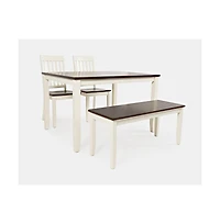 Decatur Lane Farmhouse 4 Piece Solid Wood Dining Set