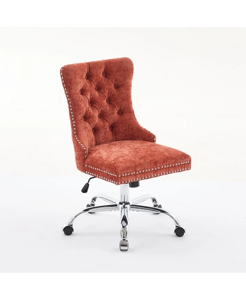 Streamdale Furniture Modern Chenille Tufted Office Chair with Chrome Base