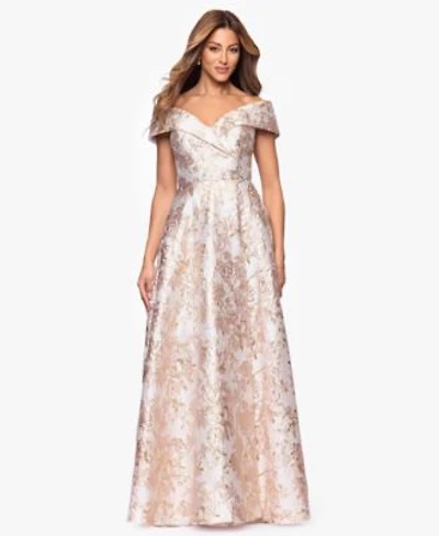 Xscape Womens Sweetheart Neck Metallic Jacquard Ball Gown