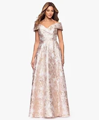 Xscape Womens Sweetheart Neck Metallic Jacquard Ball Gown