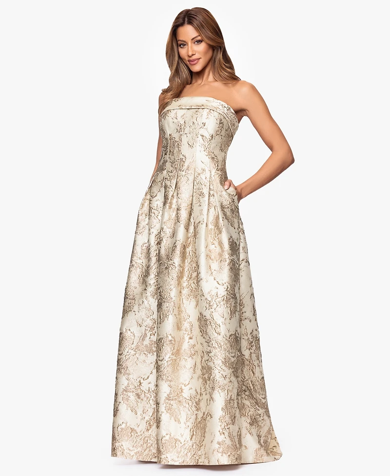 Xscape Women's Brocade Strapless Ball Gown