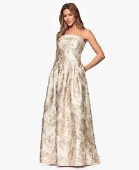 Xscape Women's Brocade Strapless Ball Gown