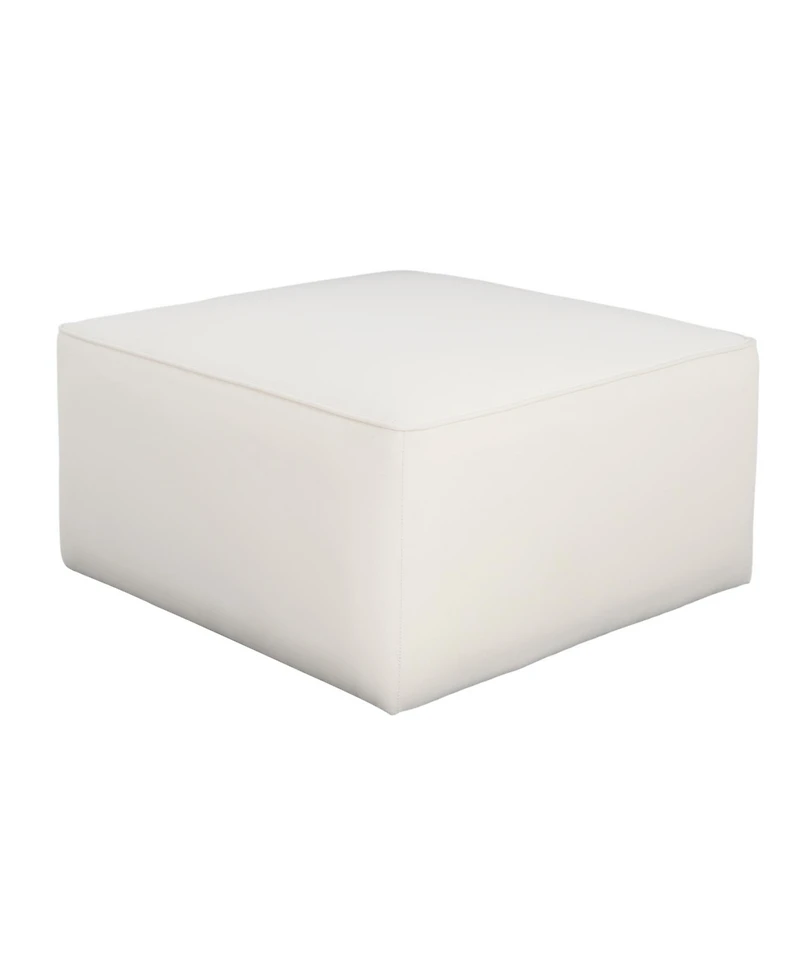 Streamdale Furniture Upholstered Square Ottoman, Cream