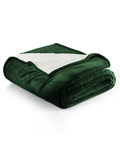 Linery & Co. Velvet Plush Reversible Sherpa Bed Blanket