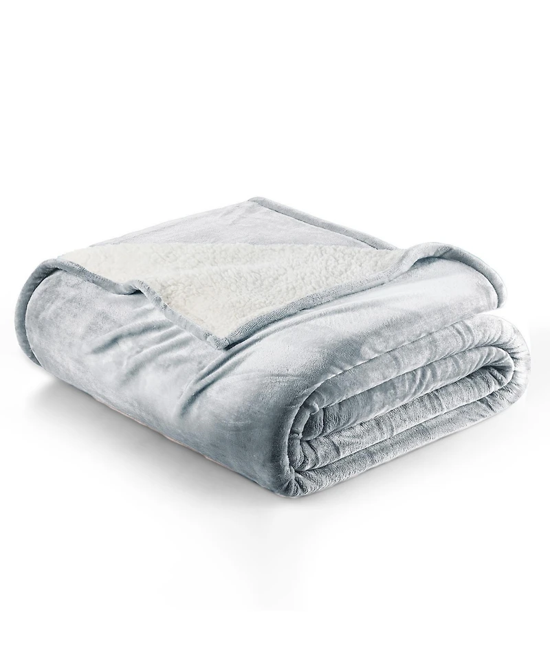 Linery & Co. Velvet Plush Reversible Sherpa Bed Blanket