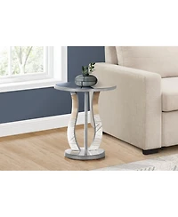 Lovmor Accent Table, Side, End, Nightstand, Lamp, Living Room, Bedroom, Clear Mirror, Grey, Transitional