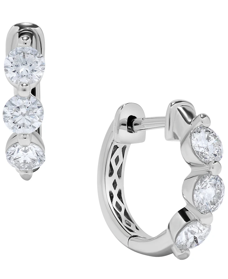 Macy's Diamond Huggie Earrings (1 ct. t.w.) in 14k White Gold