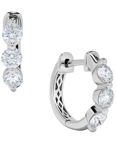 Macy's Diamond Huggie Earrings (1 ct. t.w.) in 14k White Gold
