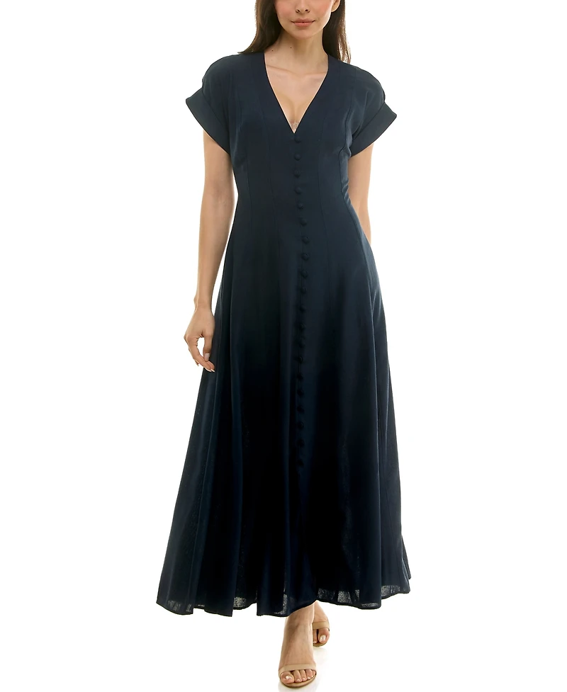 Taylor Women's Button-Front A-Line Dress