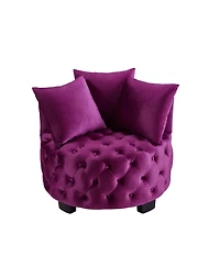 Streamdale Furniture Contemporary Upholstered Tufted Leisure Chair Violet