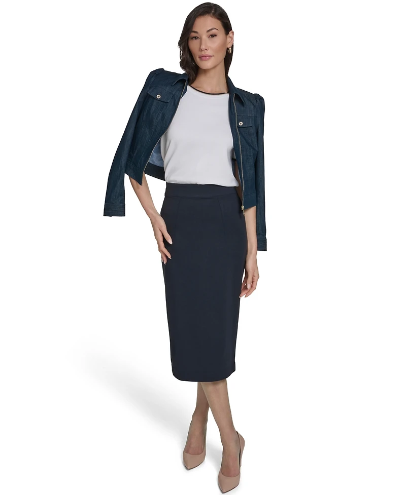 Tommy Hilfiger Women's Short-Sleeve Tipped Sweater