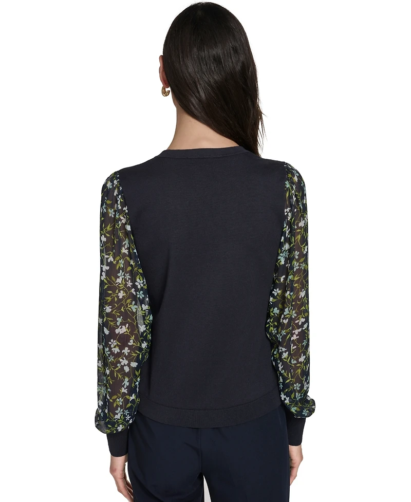 Tommy Hilfiger Women's Mixed Media V-Neck Sweater