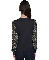 Tommy Hilfiger Women's Mixed Media V-Neck Sweater