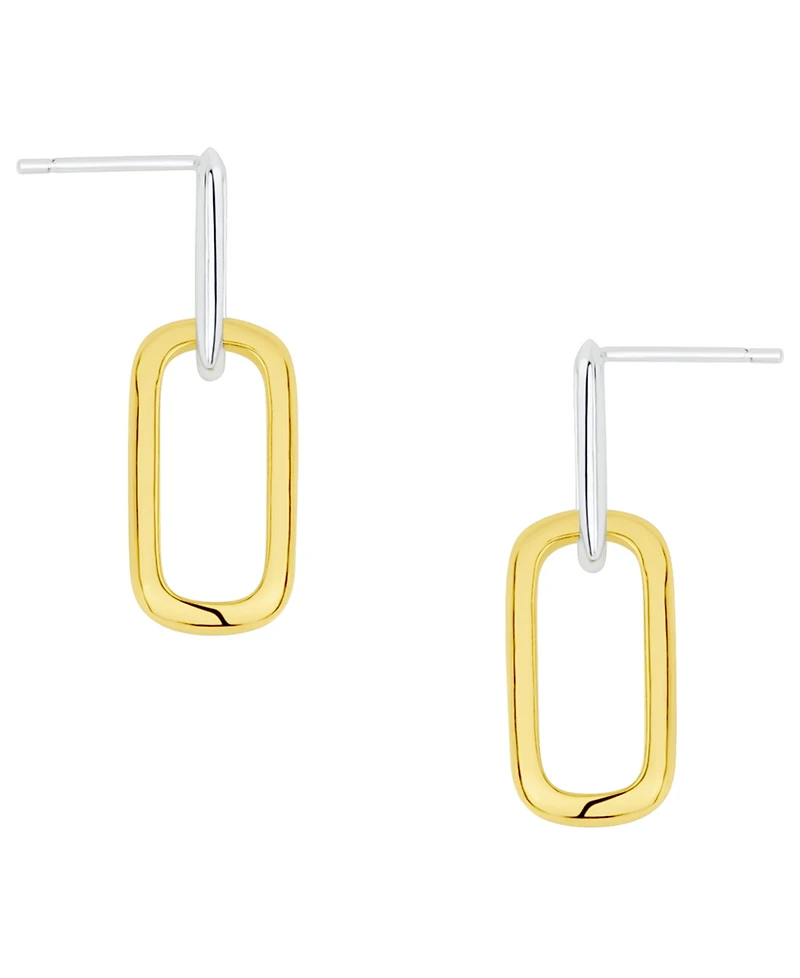 And Now This 18k Silver and Gold Plated Brass Drop Earrings, Macy's Exclusive