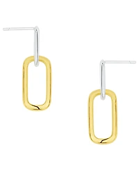 And Now This 18k Silver and Gold Plated Brass Drop Earrings, Macy's Exclusive