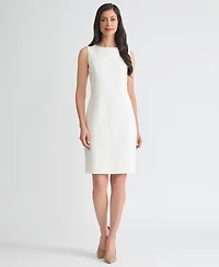 Kasper Women's Round-Neck Sleeveless Crepe Sheath Dress