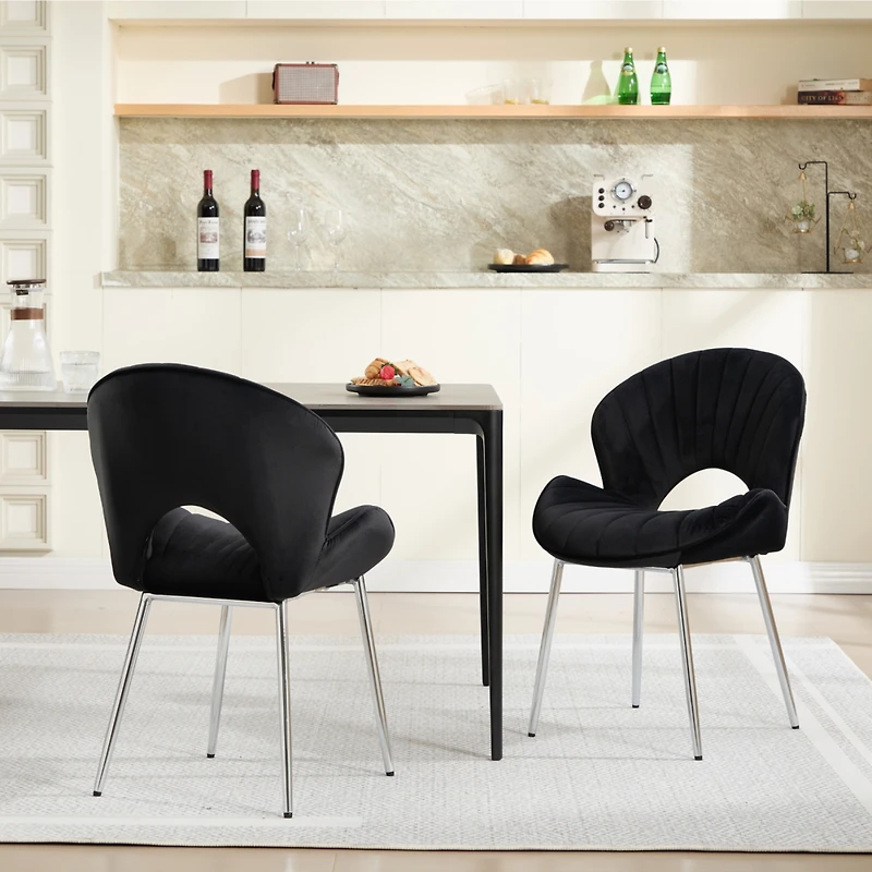 Streamdale Furniture Modern Design Chair, Velvet, Set of 2