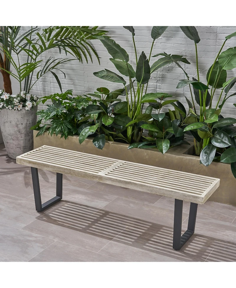 Streamdale Furniture Streamdale Metal/Solid Wood Outdoor Bench