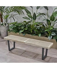 Streamdale Furniture Streamdale Metal/Solid Wood Outdoor Bench