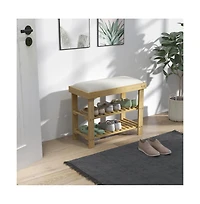 Slickblue Wooden Frame Shoe Organizer with Two Shelves
