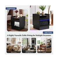 Cesicia Modern Nightstand Smart Bedside Table with 2 Drawers