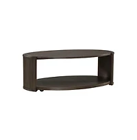 Liberty Furniture City View Oval Cocktail Table for Living Room- Coffee Bean Oak Wood