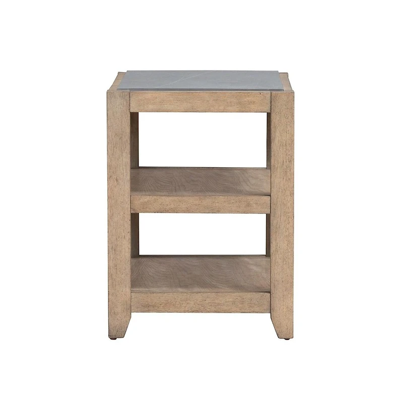 Liberty Furniture Millstone Chairside Table with Unique Tile Top for Living Room