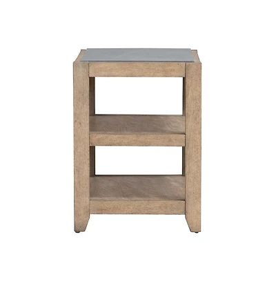 Liberty Furniture Millstone Chairside Table with Unique Tile Top for Living Room