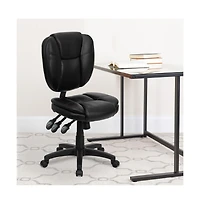 Emma+Oliver Mid-Back Ergonomic Task Office Chair with Pillow Top, Multifunction Swivel Design