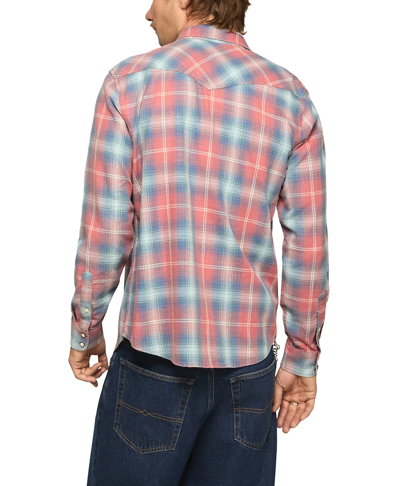 Lucky Brand's Men's Plaid Long-Sleeve Western Shirt