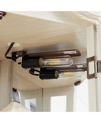 Streamdale Furniture Streamdale Lighted Corner Curio Cabinet with Glass Doors & Shelves - White