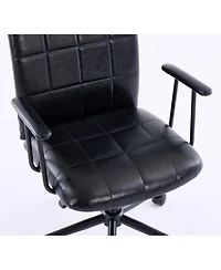 Streamdale Furniture Antique Pu Leather Office Chair with High Backrest & Swivel