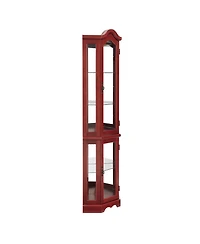 Streamdale Furniture Lighted Cherry Corner Curio Cabinet