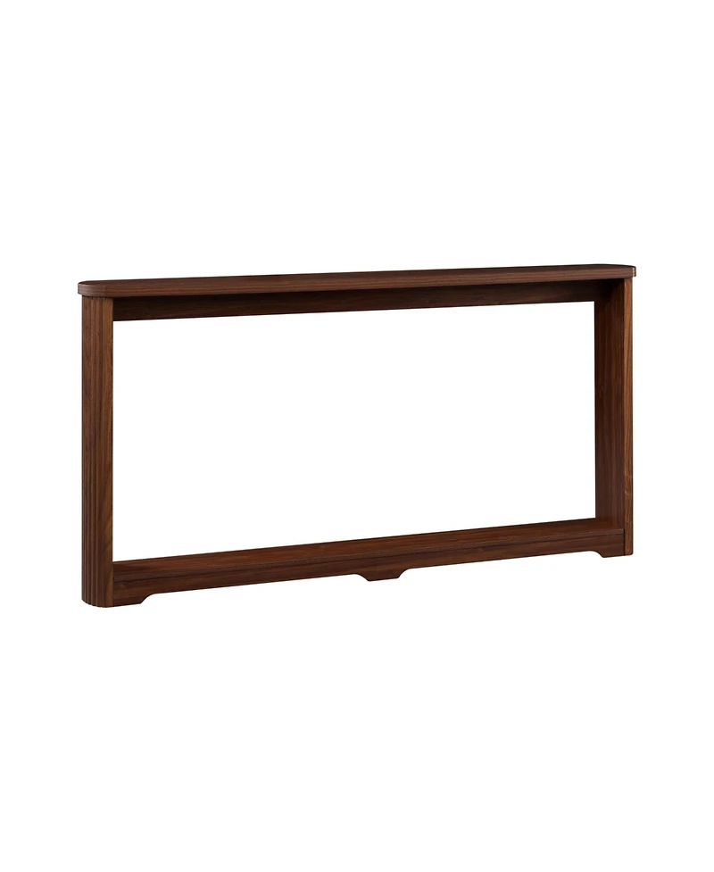 Streamdale Furniture 70" Walnut Console Table - Narrow Sofa/Entryway Table with Corrugated Texture