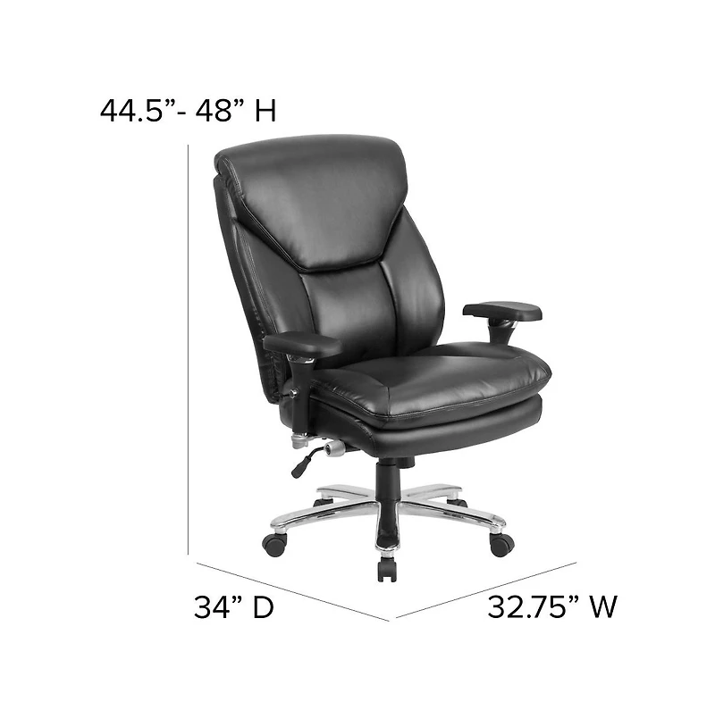 Emma+Oliver 24/7 400 lb. Big & Tall High Back Swivel Ergonomic Office Chair with Lumbar Knob