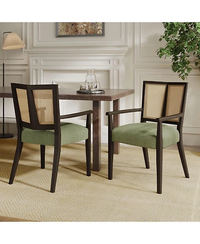Streamdale Furniture Streamdale Rattan Back Dining Chair - Modern Farmhouse Accent Armchair