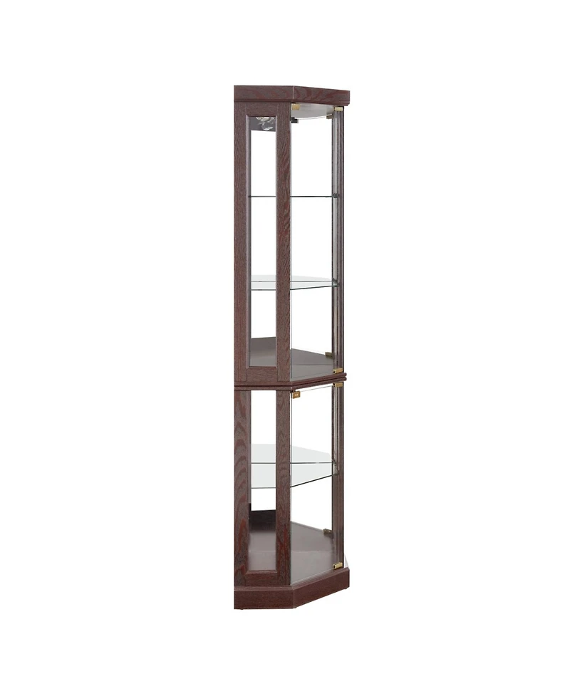Streamdale Furniture Lighted Corner Curio Cabinet