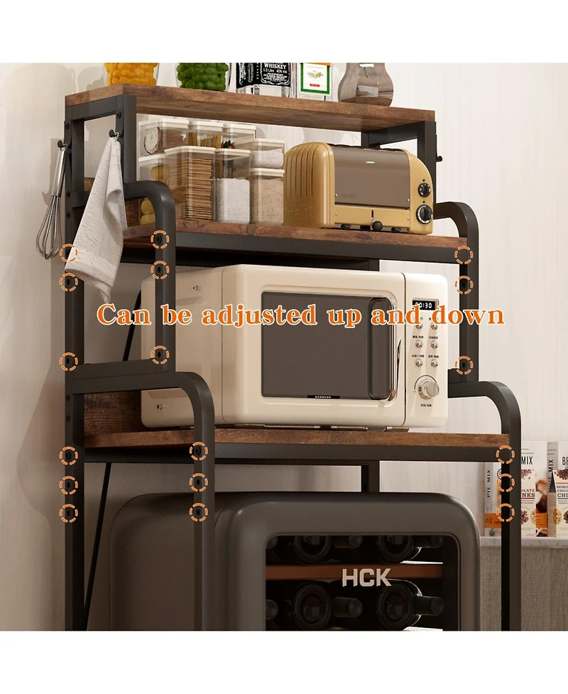Streamdale Furniture Vintage 4-Tier Mini Fridge Stand with Storage