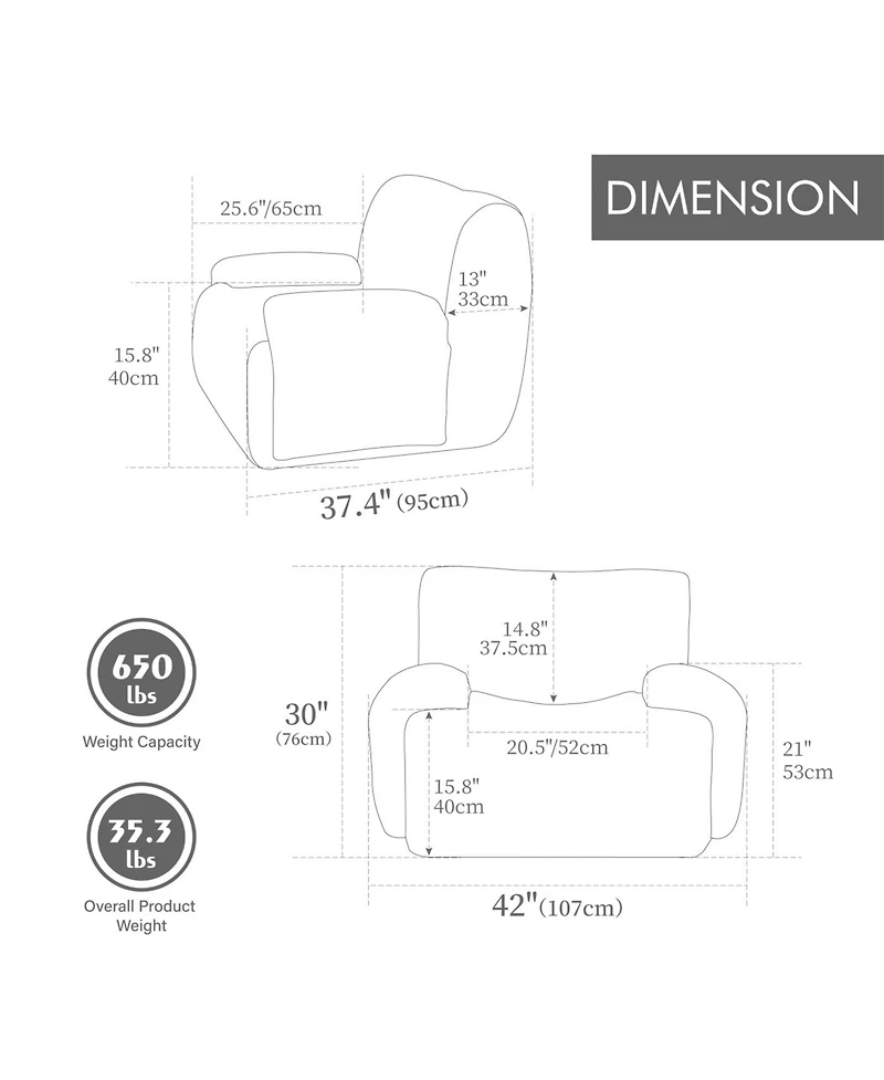 Streamdale Furniture Streamdale 42" Wide Modern Upholstered Oversized Accent Chair, Chenille Comfy Reading Lounge Chair