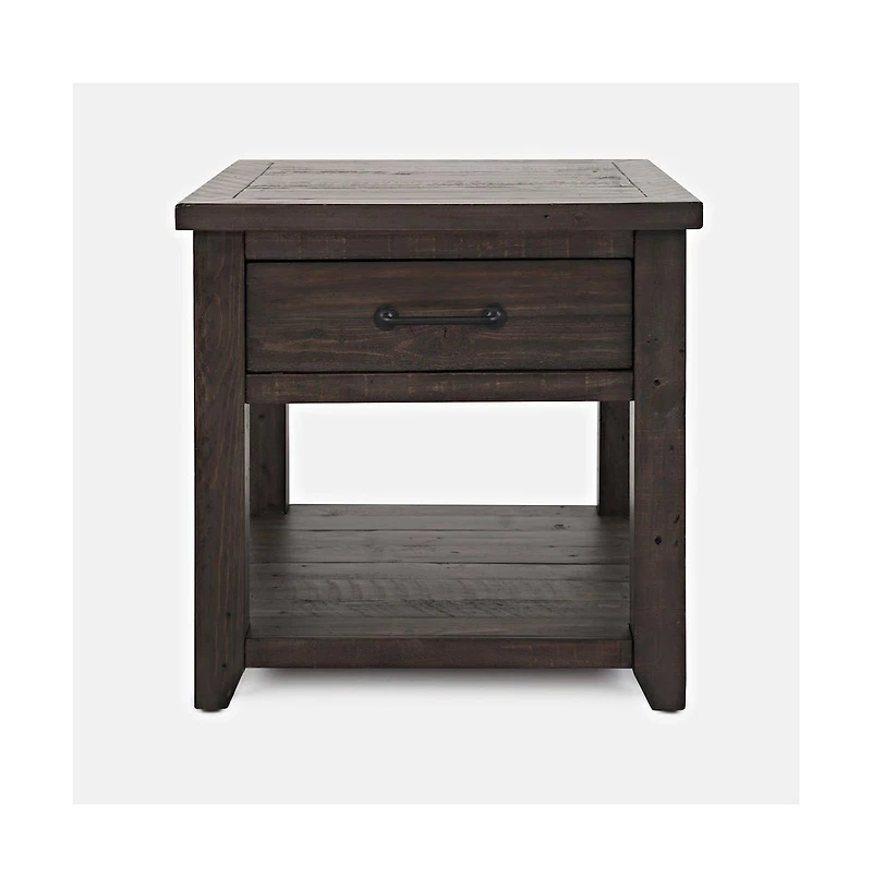Jofran Madison County Rustic Reclaimed Pine Farmhouse Harris End Table